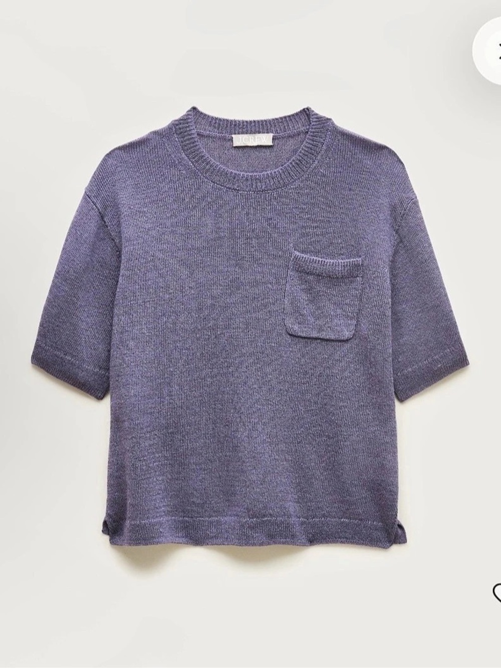 J.Crew Relaxed pocket sweater-tee Purple Short Sleeve Top size medium NWT
